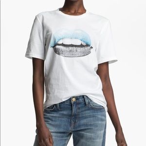Markus Lupfer Icy Blue Lip Print T-shirt